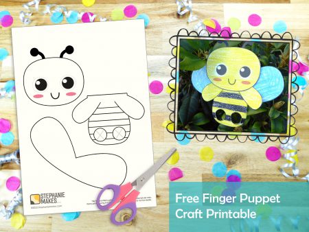 Bee Finger Puppet Printable Kids Craft